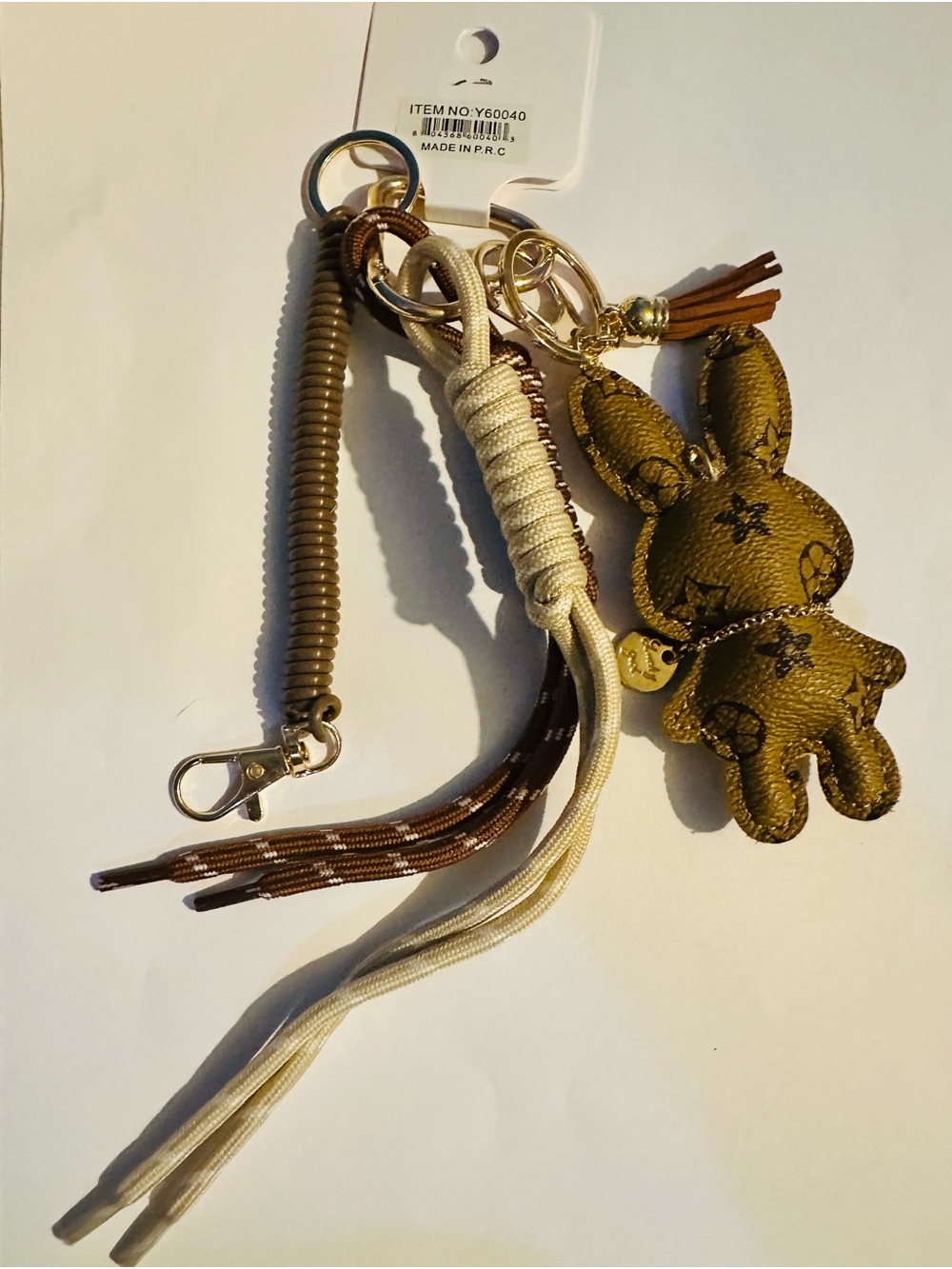 Light Brown Bunny Bagcharm/Keychain Tassel Holder - Picture 3 of 3